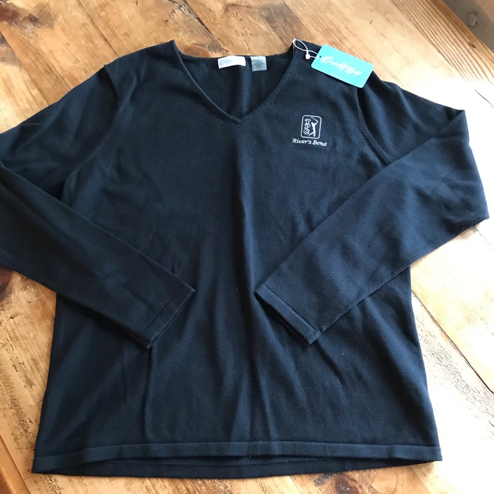 NWT Women’s Oxford Golf Sweater Black SZ L…